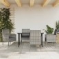 vidaXL Juego de comedor jardín 5 pzas ratán sintético acero gris negro vidaXL Juego de comedor jardín 5 pzas ratán sintético acero gris negro