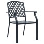 vidaXL Sillas de jardín apilables 2 unidades acero negro vidaXL Sillas de jardín apilables 2 unidades acero negro