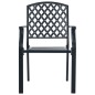 vidaXL Sillas de jardín apilables 2 unidades acero negro vidaXL Sillas de jardín apilables 2 unidades acero negro