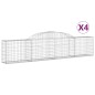 vidaXL Cestas de gaviones 4 uds forma de arco hierro 300x30x60/80 cm