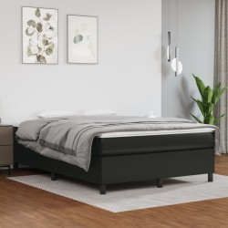 vidaXL Cama box spring con colchón cuero sintético negro 140x200cm