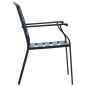 vidaXL Sillas de jardín apilables 2 unidades acero negro vidaXL Sillas de jardín apilables 2 unidades acero negro