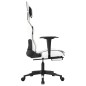 vidaXL Silla gaming con reposapiés cuero sintético blanco negro vidaXL Silla gaming con reposapiés cuero sintético blanco negro