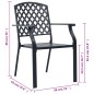 vidaXL Sillas de jardín apilables 2 unidades acero negro vidaXL Sillas de jardín apilables 2 unidades acero negro