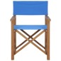vidaXL Sillas de director 2 uds madera maciza de teca azul