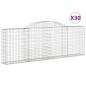 vidaXL Cestas de gaviones 30 uds forma arco hierro 300x30x100/120 cm vidaXL Cestas de gaviones 30 uds forma arco hierro 300x30x100/120 cm