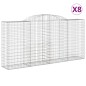 vidaXL Cestas de gaviones 8 uds forma de arco hierro 300x50x140/160 cm