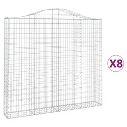 vidaXL Cestas de gaviones 8 uds forma de arco hierro 200x30x180/200 cm