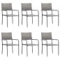 vidaXL Juego de comedor jardín 7 pzas ratán sintético acero gris negro vidaXL Juego de comedor jardín 7 pzas ratán sintético acero gris negro