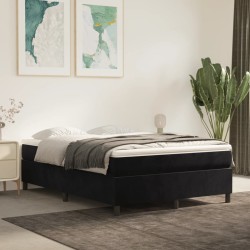 vidaXL Cama box spring con colchón terciopelo negro 140x200 cm