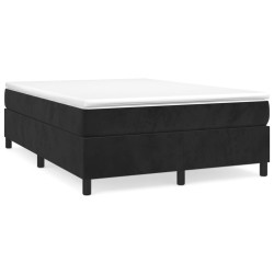vidaXL Cama box spring con colchón terciopelo negro 140x200 cm