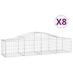 vidaXL Cestas de gaviones 8 uds forma de arco hierro 200x50x40/60 cm