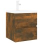 vidaXL Mueble de baño con lavabo madera de ingeniería roble ahumado vidaXL Mueble de baño con lavabo madera de ingeniería roble ahumado