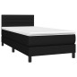 vidaXL Cama box spring con colchón tela negro 80x200 cm vidaXL Cama box spring con colchón tela negro 80x200 cm