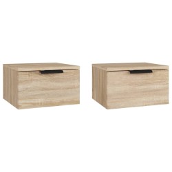 vidaXL Mesita de noche de pared 2 uds color roble Sonoma 34x30x20 cm