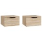 vidaXL Mesita de noche de pared 2 uds color roble Sonoma 34x30x20 cm vidaXL Mesita de noche de pared 2 uds color roble Sonoma 34x30x20 cm