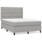 vidaXL Cama box spring con colchón tela gris claro 140x190 cm vidaXL Cama box spring con colchón tela gris claro 140x190 cm