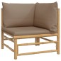 vidaXL Set de muebles de jardín 7 piezas bambú y cojines gris taupe vidaXL Set de muebles de jardín 7 piezas bambú y cojines gris taupe
