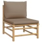 vidaXL Set de muebles de jardín 7 piezas bambú y cojines gris taupe vidaXL Set de muebles de jardín 7 piezas bambú y cojines gris taupe