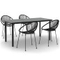 vidaXL Juego de comedor de jardín 5 piezas ratán PVC negro vidaXL Juego de comedor de jardín 5 piezas ratán PVC negro