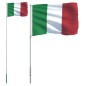 vidaXL Mástil y bandera de Italia aluminio 5,55 m vidaXL Mástil y bandera de Italia aluminio 5,55 m