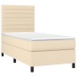 vidaXL Cama box spring con colchón tela color crema 90x190 cm vidaXL Cama box spring con colchón tela color crema 90x190 cm