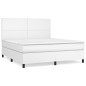 vidaXL Cama box spring con colchón cuero sintético blanco 180x200 cm vidaXL Cama box spring con colchón cuero sintético blanco 180x200 cm