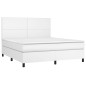 vidaXL Cama box spring con colchón cuero sintético blanco 180x200 cm vidaXL Cama box spring con colchón cuero sintético blanco 180x200 cm