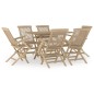 vidaXL Juego de comedor de jardín 7 piezas madera maciza de teca gris vidaXL Juego de comedor de jardín 7 piezas madera maciza de teca gris