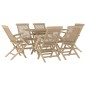 vidaXL Juego de comedor de jardín 7 piezas madera maciza de teca gris vidaXL Juego de comedor de jardín 7 piezas madera maciza de teca gris