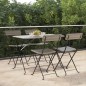 vidaXL Sillas cafetería plegables 4 uds acero y ratán sintético gris vidaXL Sillas cafetería plegables 4 uds acero y ratán sintético gris
