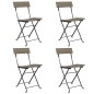 vidaXL Sillas cafetería plegables 4 uds acero y ratán sintético gris vidaXL Sillas cafetería plegables 4 uds acero y ratán sintético gris
