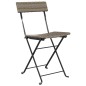 vidaXL Sillas cafetería plegables 4 uds acero y ratán sintético gris vidaXL Sillas cafetería plegables 4 uds acero y ratán sintético gris