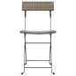 vidaXL Sillas cafetería plegables 4 uds acero y ratán sintético gris vidaXL Sillas cafetería plegables 4 uds acero y ratán sintético gris