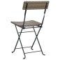 vidaXL Sillas cafetería plegables 4 uds acero y ratán sintético gris vidaXL Sillas cafetería plegables 4 uds acero y ratán sintético gris