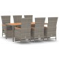 vidaXL Set comedor jardín 7 pzas y cojines ratán sintético gris vidaXL Set comedor jardín 7 pzas y cojines ratán sintético gris