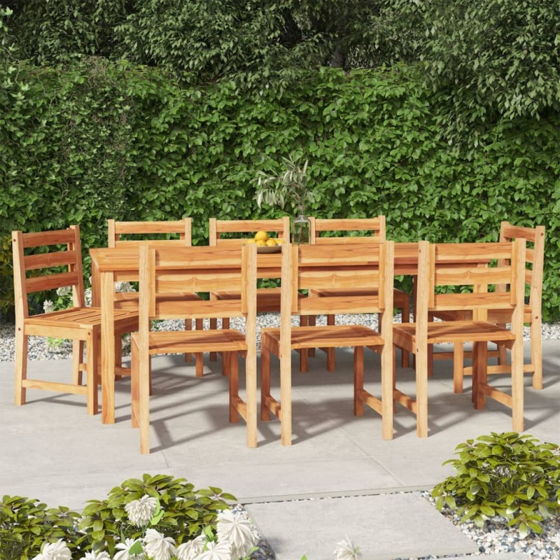 vidaXL Juego de comedor para jardín 9 piezas madera maciza de teca vidaXL Juego de comedor para jardín 9 piezas madera maciza de teca