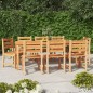 vidaXL Juego de comedor para jardín 9 piezas madera maciza de teca vidaXL Juego de comedor para jardín 9 piezas madera maciza de teca