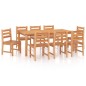 vidaXL Juego de comedor para jardín 9 piezas madera maciza de teca vidaXL Juego de comedor para jardín 9 piezas madera maciza de teca