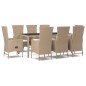 vidaXL Set comedor de jardín 9 pzas con cojines ratán sintético beige vidaXL Set comedor de jardín 9 pzas con cojines ratán sintético beige