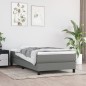 vidaXL Cama box spring con colchón tela gris oscuro 100x200 cm