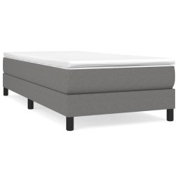 vidaXL Cama box spring con colchón tela gris oscuro 100x200 cm