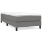 vidaXL Cama box spring con colchón tela gris oscuro 100x200 cm