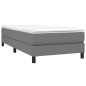 vidaXL Cama box spring con colchón tela gris oscuro 100x200 cm