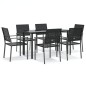 vidaXL Juego de comedor para jardín 7 piezas ratán sintético y acero vidaXL Juego de comedor para jardín 7 piezas ratán sintético y acero