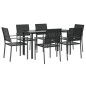 vidaXL Juego de comedor para jardín 7 piezas ratán sintético y acero vidaXL Juego de comedor para jardín 7 piezas ratán sintético y acero