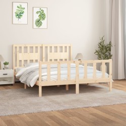 vidaXL Estructura de cama con cabecero madera maciza pino 160x200 cm