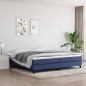 vidaXL Cama box spring con colchón tela azul 200x200 cm vidaXL Cama box spring con colchón tela azul 200x200 cm
