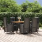 vidaXL Set de comedor de jardín 7 pzas y cojines ratán sintético negro vidaXL Set de comedor de jardín 7 pzas y cojines ratán sintético negro