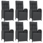 vidaXL Set de comedor de jardín 7 pzas y cojines ratán sintético negro vidaXL Set de comedor de jardín 7 pzas y cojines ratán sintético negro
